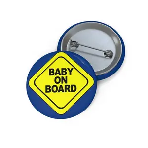 Baby on Board Pin Button - Blue