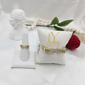 LaYaiBoutique #2180 14k Gold Plated Ring and Bangle Set High Quality