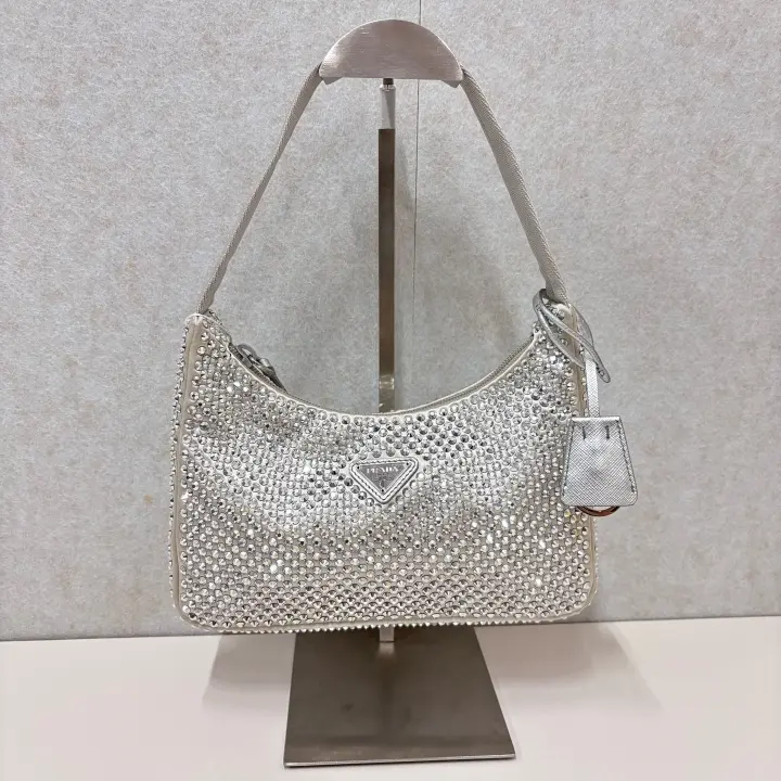 Pre-owned PRADA rhinestones Shoulder Bags Re Edition 2000 Crystal Hobo Bag 21711310