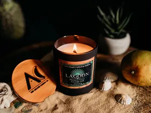 Lagoon - 10oz Matte Black Jar Candle w/ Wood Crackling Wick