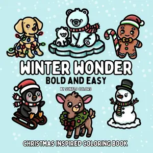 Winter Wonder: Christmas Inspired Bold and Easy Coloring Book for Adults or Kids