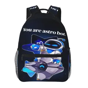 Cartoon Astro Bot Backpack Large capacity and light weight astrobot Shoulder Bag utility astro bot toy Laptop Bagpack for Men Women Bookbag for Work Camping Travel for family and friends commemorative gift