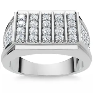 1Ct Men's Diamond Ring 14k Gold Lab Grown