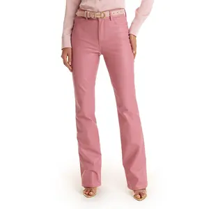 Aria Coated Flare Jean - Paradise Pink