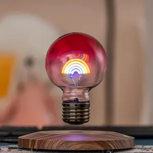 Magnetic Levitating Light Bulb, 360 Automatic Rotating LED Light, Creative Atmosphere Night Light, Home Office Decor, Unique Gifts