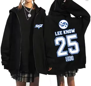 2025 Men's & Women's KPOP KARMA Print Zip-Up Hoodie Fashion Casual Loose Fleece-Lined Long Sleeve Jacket