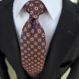 Brown Blue Dot Tie