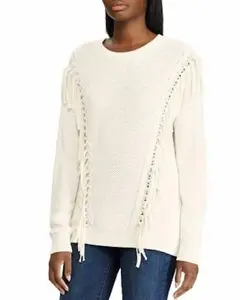 Lauren Ralph Lauren Fringe-Trimmed Cotton Sweater $155