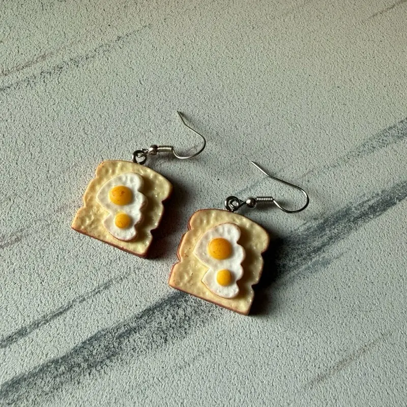 Eggs on Toast Earrings - Fun and Unique Design for Everyday Wear