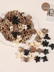 50pcs small variety of styles matte matte hair claw, ladies cute mini hair clip braided braided hair clip Hair Clip Set