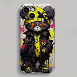 Phone Case - BY00239 Painted Bear - Black Angel Eye Frosted TPU Painting - None