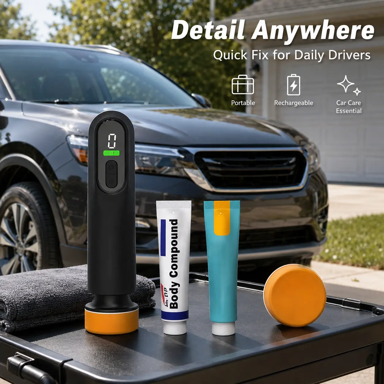 Lightweight Car Polisher Cordless Car Polishing Machine for Safe Swirl and Scratch Correction Multi-Speed Paint Scratch Repair Tool, Beginner-Friendly, Delivers a Smooth Glossy Finish