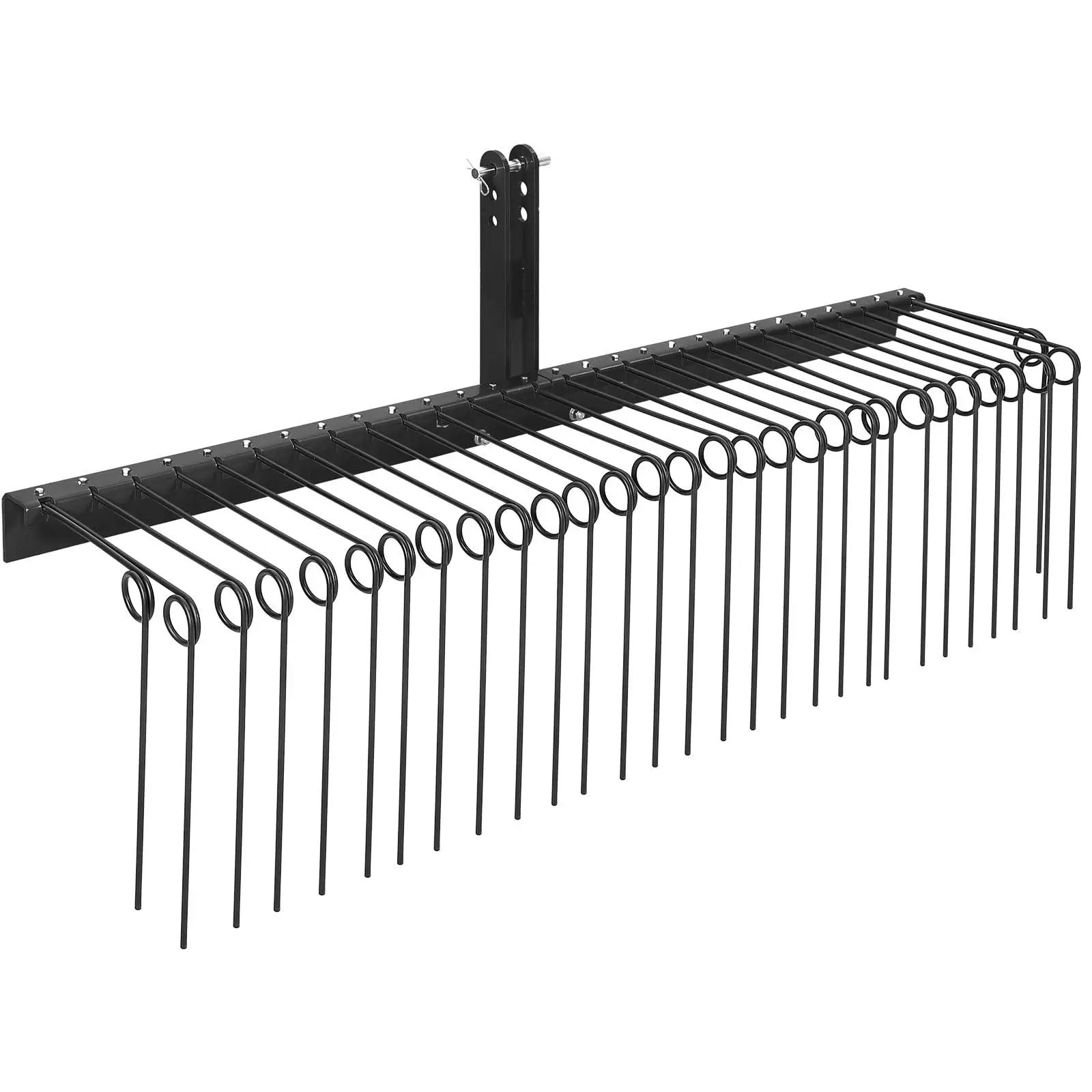 72" Tow Behind Landscape Rake, 3 Point Quick Hitch Lawn Dethatcher Rakes with 30 Steel Tines for Category 1 Tractors, Heavy Duty Powder Coated Finish Tools for Leaves, Pine Needles, Straw
