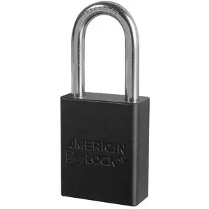 212 MAIN Keyed Aluminum Security Padlock with 1.5 in. Shackle, Black, Key Retaining Feature for Motorcycle & Automotive Use, Security Lock