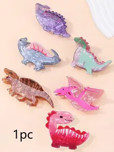 Cute Dinosaur Design Hair Claws, Super Cute Clips, 1 Count Colorful Hair Accessories for Women & Girls, Minimalist Headwear Suitable for Thick Hair