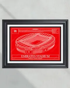 [Unframed Poster] Arsenal FC Emirates Soccer Stadium Blueprint