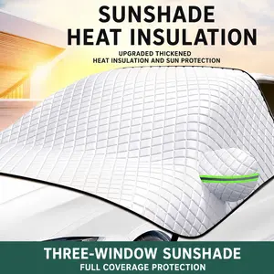 Car Windshield Sunshade – Heat-Insulating, Sun-Blocking, and Frost/Snow/Freeze-Proof Half-Cover
