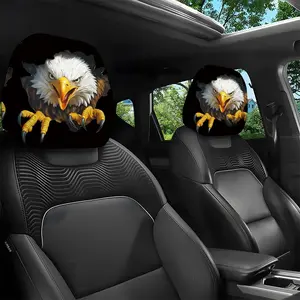 2pcs 11x10.2 Inch Bald Eagle Breakthrough Pattern Car Headrest Covers, Universal, Easy to Install and Durable, Ideal Car Interior Seat Accessories. Suitable for daily travel,Great Gifts for Car Enthusiasts and Holiday Presents 2.01LYY-6