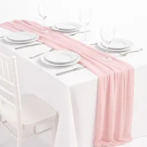 Elegant Blush Fabric Table Runner for Weddings