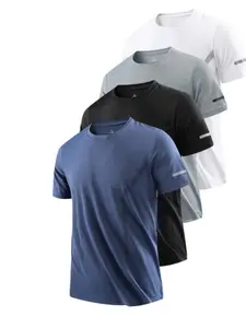 Men's Short Sleeve Tee, Breathable Quick Drying T-shirt, Casual Sporty Top for Summer, Men's Clothing for Outdoor Activities