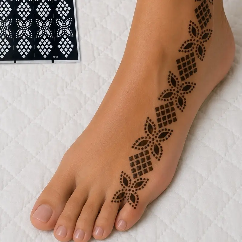Feet Henna Stencils