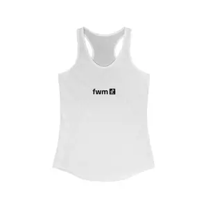 "FWM" - Funny TikTok Hosts Livestreamers Women's Racerback Tank Top (Small Text), Social Media Influencer Shirt, Cotton T-Shirt, Unisex Graphic Tee, TikTok Sayings Merch, Trendy Tee