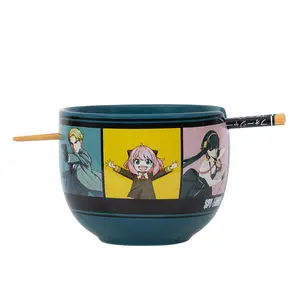 Spy x Family Character Grid 20-Ounce Ceramic Ramen Bowl and Chopstick Set