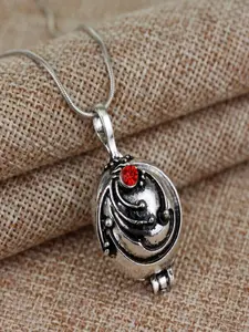 Vintage Vampire Diaries Pendant Necklace, Gemstone Embellished Alloy Choker, Halloween Party Jewelry, Wearable All Seasons