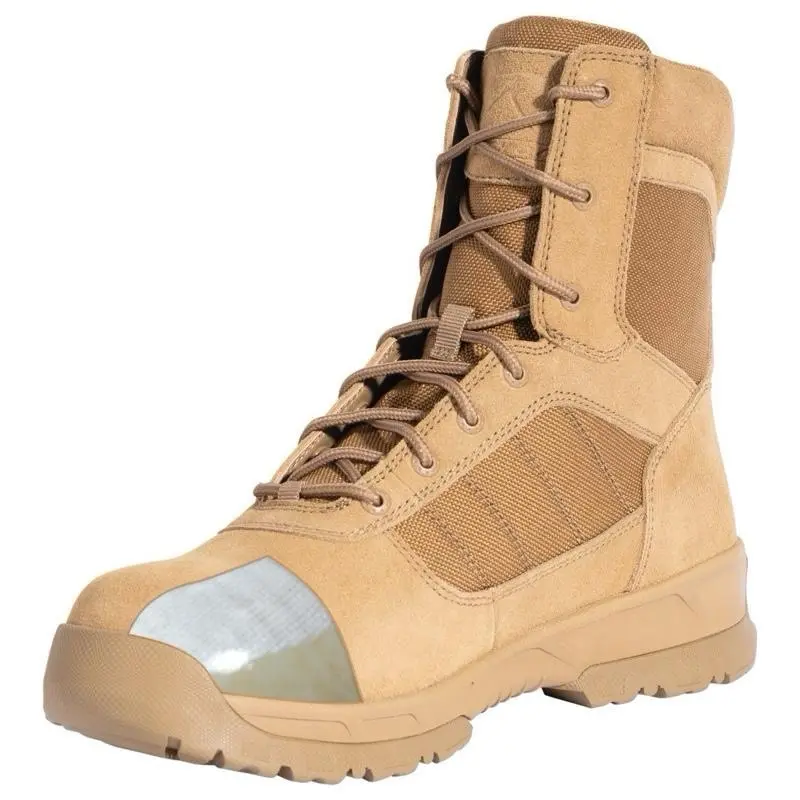 ROTHCO Men's Guardian AR 670-1 Tactical Boots, 8-Inch Coyote Brown Leather Composite Toe, Waterproof with Side Zipper for Outdoor Work, Preppy, Fashion, Outdoors, Sweet, Adult, Classic, Shoe, Footwear, Mesh, Closed, Vintage, Nylon, Block Heel, Fabric