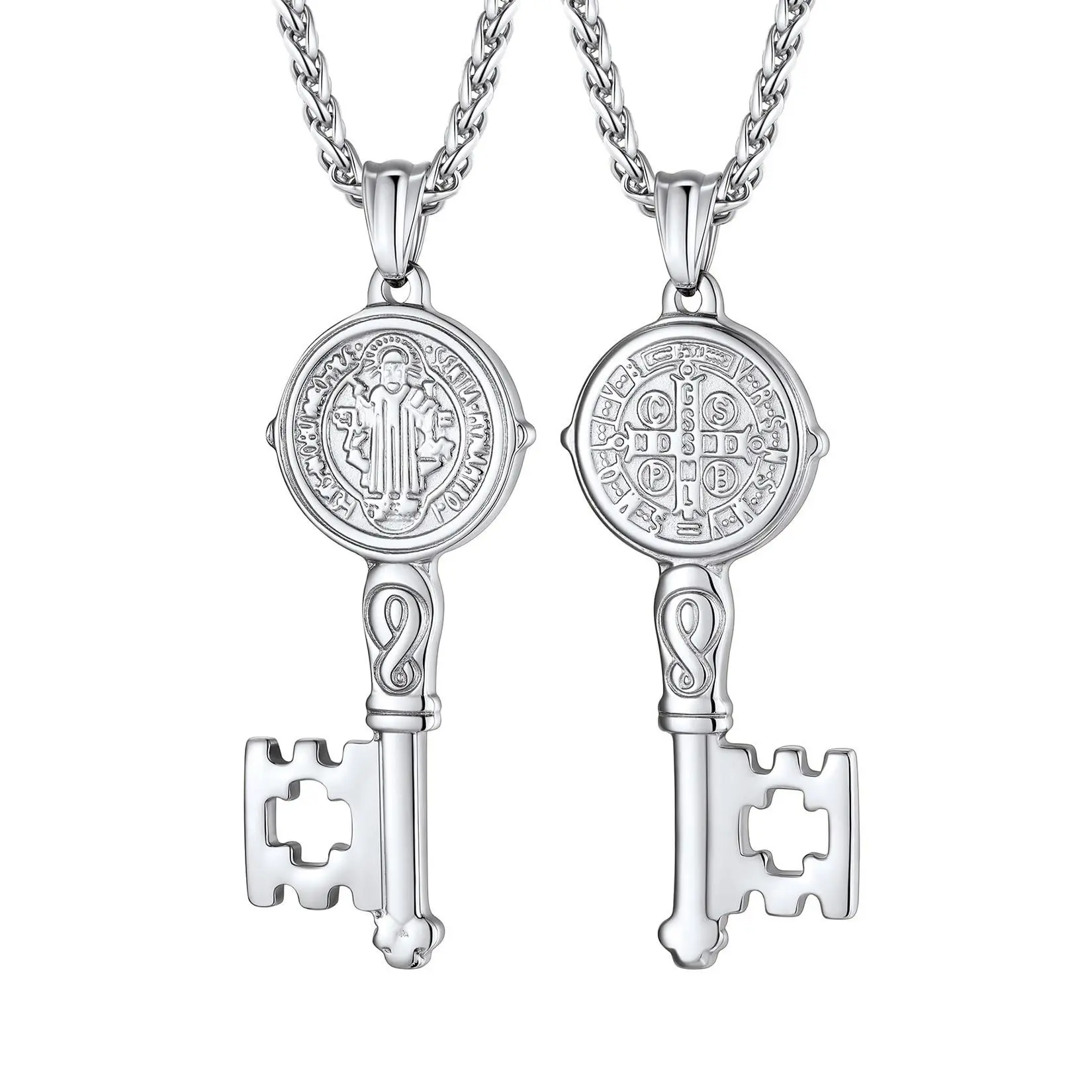 San Benito Key Necklace - Classic Design with Unique Key Shape Pendant and Chain
