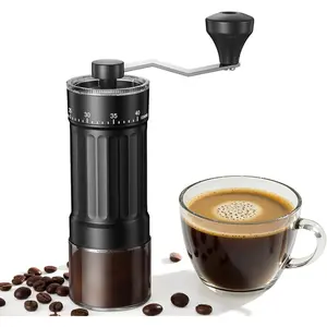 Mini Manual Coffee Grinder with 40 Adjustable Settings, Portable Hand Coffee Bean Mill with 30g Capacity, Conical Burr with Crank for Travel, Camping, Office, Espresso, Pour Over etc