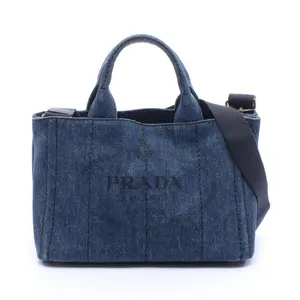 Pre-owned PRADA Denim Tote Bags CANAPA Mini 2way Tote Bag