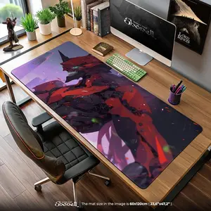 Eva Unit 02 Anime Mouse Pad - Asuka Mecha Design, Red Evangelion Desk Mat, NERV Gaming Desk Mat, Otaku Gift Idea