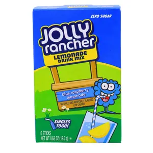 3x Jolly Rancher Blue Raspberry Lemonade Singles - Flavoring Drink Powder Pack - Refreshing Hydration 0.56oz