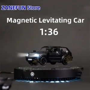 Magnetic Levitating Car Model- Floating Diecast Model with LED Lights and 360° Rotation for Home Decor