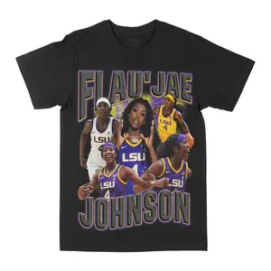 Flau'jae Johnson Graphic Tee, Y2K Rap Streetwear T-Shirt, Unisex Crew Neck, Vintage Hip-Hop Graphic, Sports Style, Casual Cotton Fit