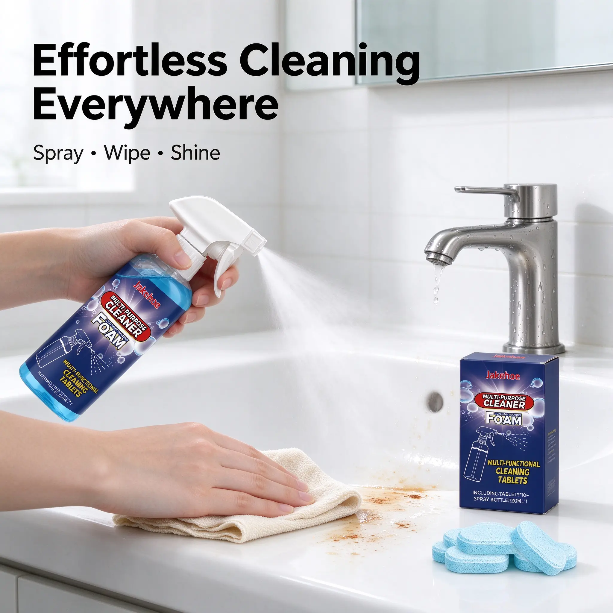 All Purpose Cleaner Household Cleaner – Multi-Purpose Cleaning Spray for Kitchen Grease, Wall Stains, Bathroom, Shower & Toilet Bowl, Multi-Surface Cleaner