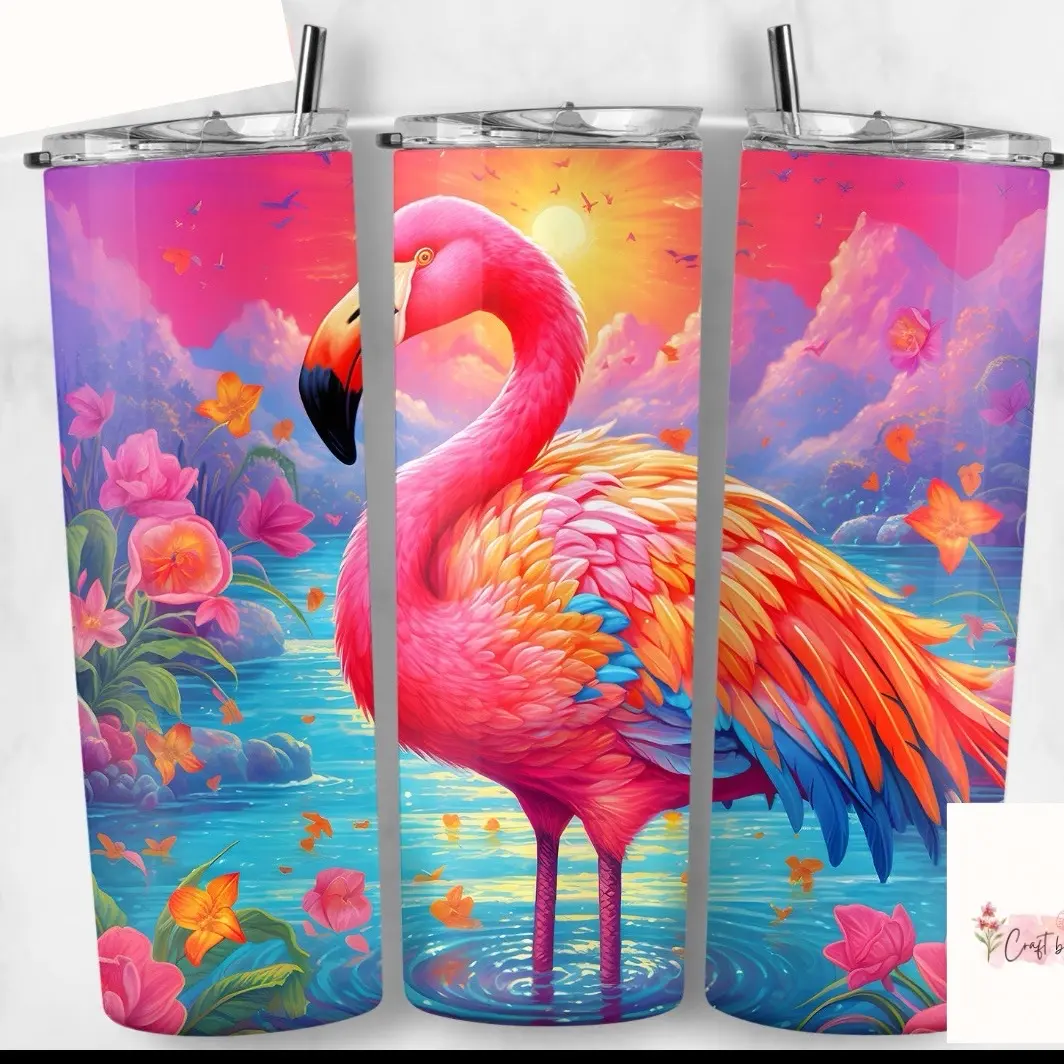 Flamingo tumblers 20 oz
