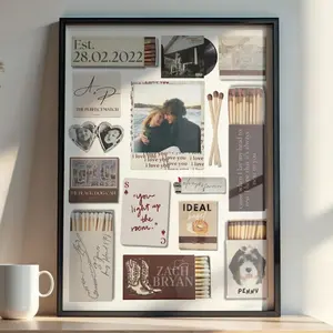 EDITABLE Matchbook Poster - Blank Matchbook  - Brown Neutral Theme - Minimalist Printable Decor