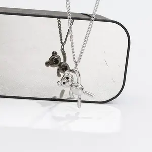 Sweet and Cool Necklace Cartoon Funny Pendant Personalized Street Hip Hop Sweater Chain Titanium Neckchain