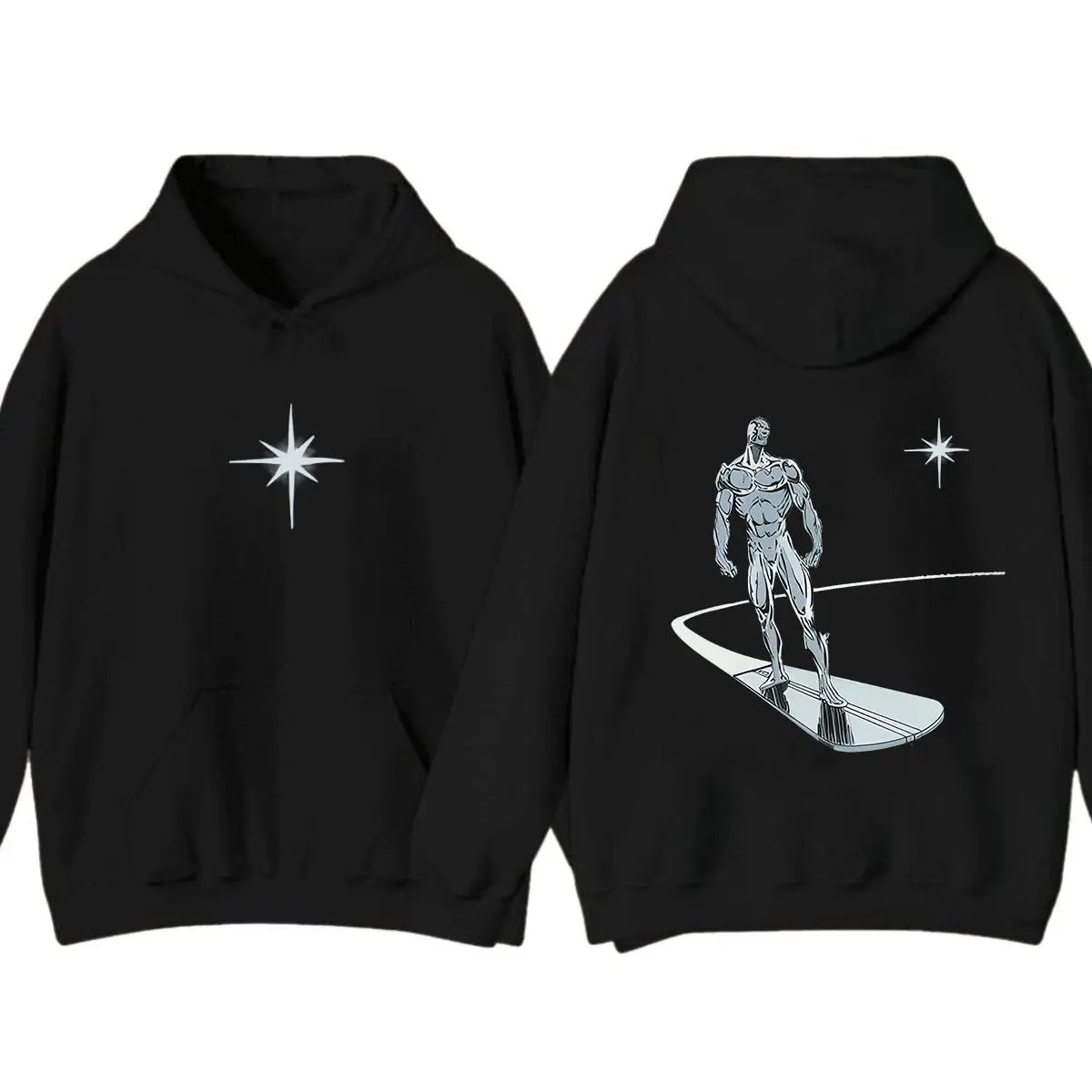Silver Surfer 2 Sides Hoodie Unisex Graphic Cotton, Gift For Women, Gift For Men