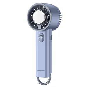 Handheld ice-cooling fan, small semiconductor refrigeration, digital display, portable pocket fan for dormitory and travel, wholesale