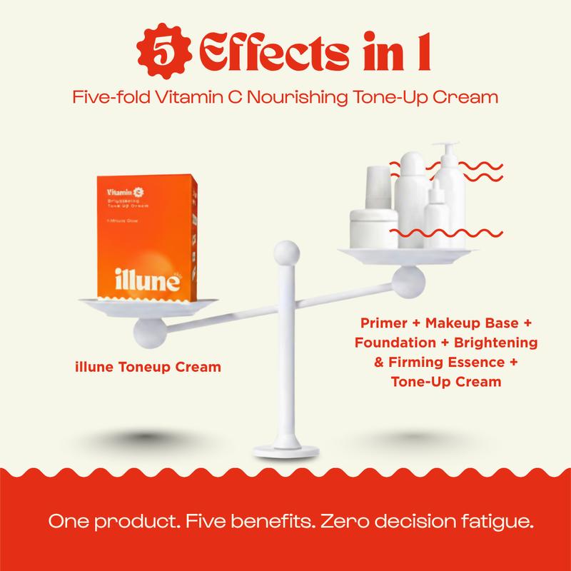 Illune Vitamin C Tone-Up Cream Look polished in 60 seconds. One step, zero clutter.