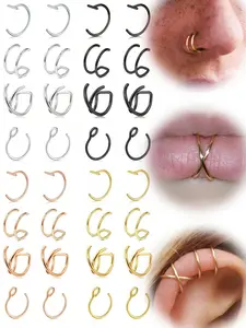Fake Lip Piercing, Fake Lip Ring, Fake Nose Ring, Fake Snake Bites, Faux Lip Rings, Fake Snake Bite Piercing Clip, Lip Ring, Ear Cuff Earrings, Spiral Nose Ring