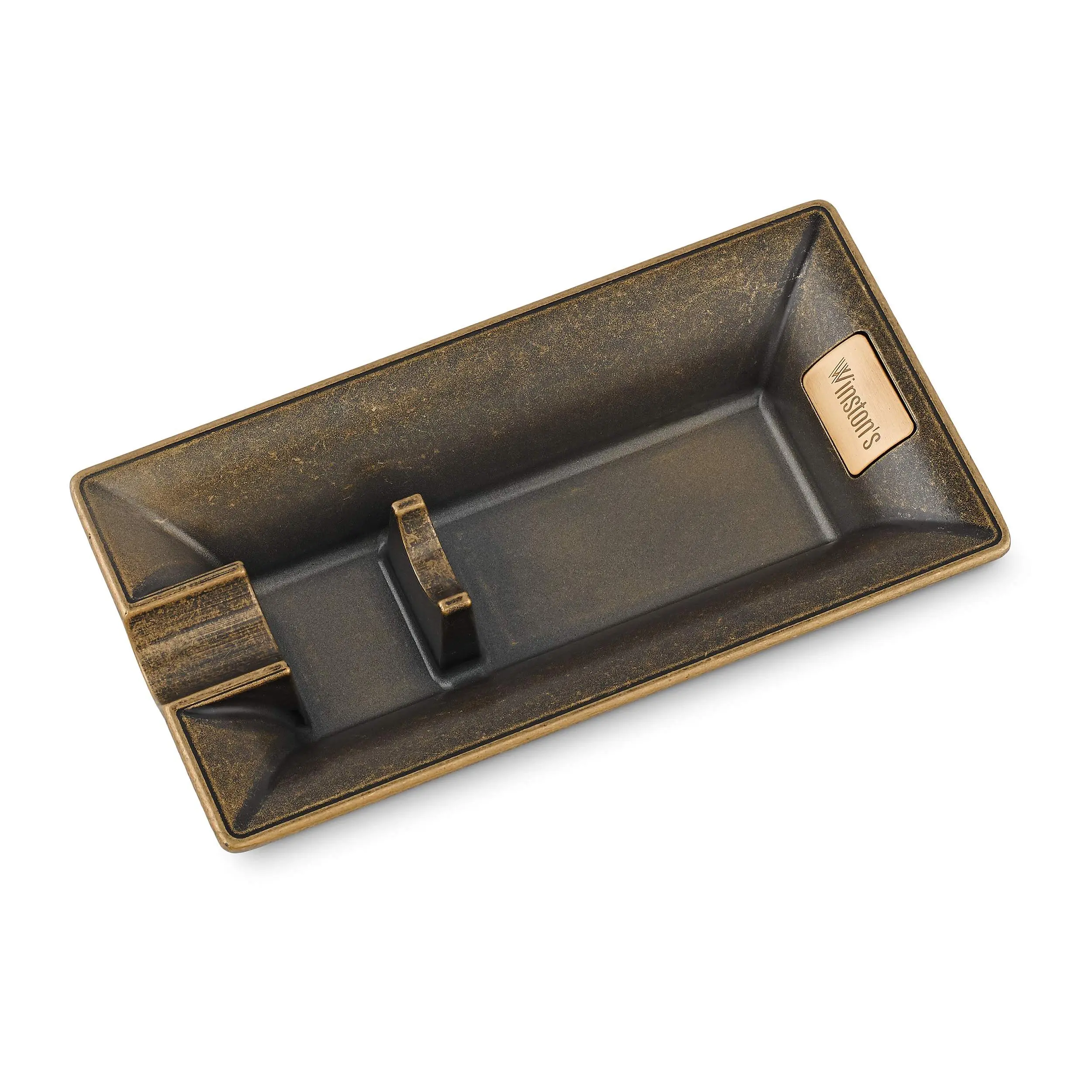 Winston's The Churchill Antique Bronze Ashtray  Durable With Holder