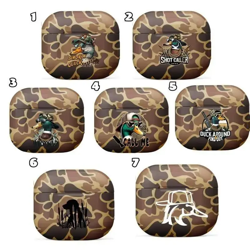 Duck Hunting- Wild Child, Shot Caller, Call Me, Duck with Snapback Camo Case Cover for AirPods In Drake Old School Duck Hunting Camouflage