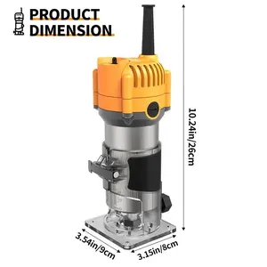 Hanwise Compact Woodworking Engraving Machine &Electric Woodworking Router, 15-piece 1/4-inch Router Bit Set Included. S Edge Trimming & Handheld Router With Adjustable Base Height Is Perfect For Precise Trimming&Engraving, Ideal Gift For DIY Lovers