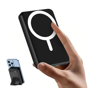 Portable Charger Power Bank, Magnetic Power Bank Portable Chargers 10000mAh Magnetic Power Bank – Portable Charger with Foldable Stand, LED Digital Display, Charge iPhone & Android Devices Simultaneously fathersdaygift,summerwins