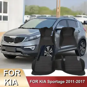LHD Car Floor Mats For Kia Sportage 2011-2017 Practicality Anti-dirty Pet-Friendly PU Leather Car Interior Accessory Auto Accessories