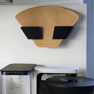 Wall-Mounted Coffee Filter Holder, Adhesive or Screw Mount, Filter Paper Organizer, Fits All Common Filter Sizes, Open-Style Storage Box
